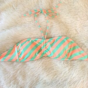 Op Bikini Top Size Small Peach and Green Stripe Beach Pool Padded